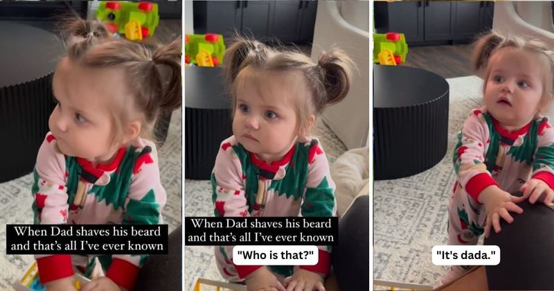 Girl has the funniest reaction to dad shaving his beard - Vimarsana News