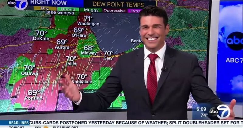 Weatherman's hilariously epic reaction to learning his monitor is touchscreen during live broadcast - Vimarsana News